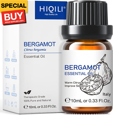 Bergamot Essential Oil for Diffuser, Skin, Hair, DIY, 100% Pure & Natural, Trave