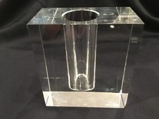 Vintage Clear Block Propagation Vase - Windowsill Bud Vase - Lead Crystal