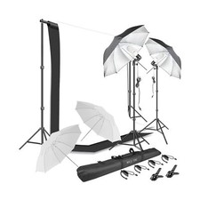 Photography Umbrella Continuous Lighting Kit,Muslin Backdrop Kit White Black ...