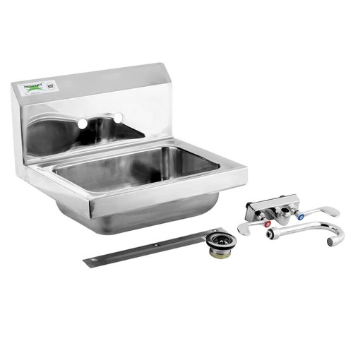 Rubinetto a paletta da polso in acciaio inox commerciale lavandino a mano 17" x 15"  - Foto 10 di 10
