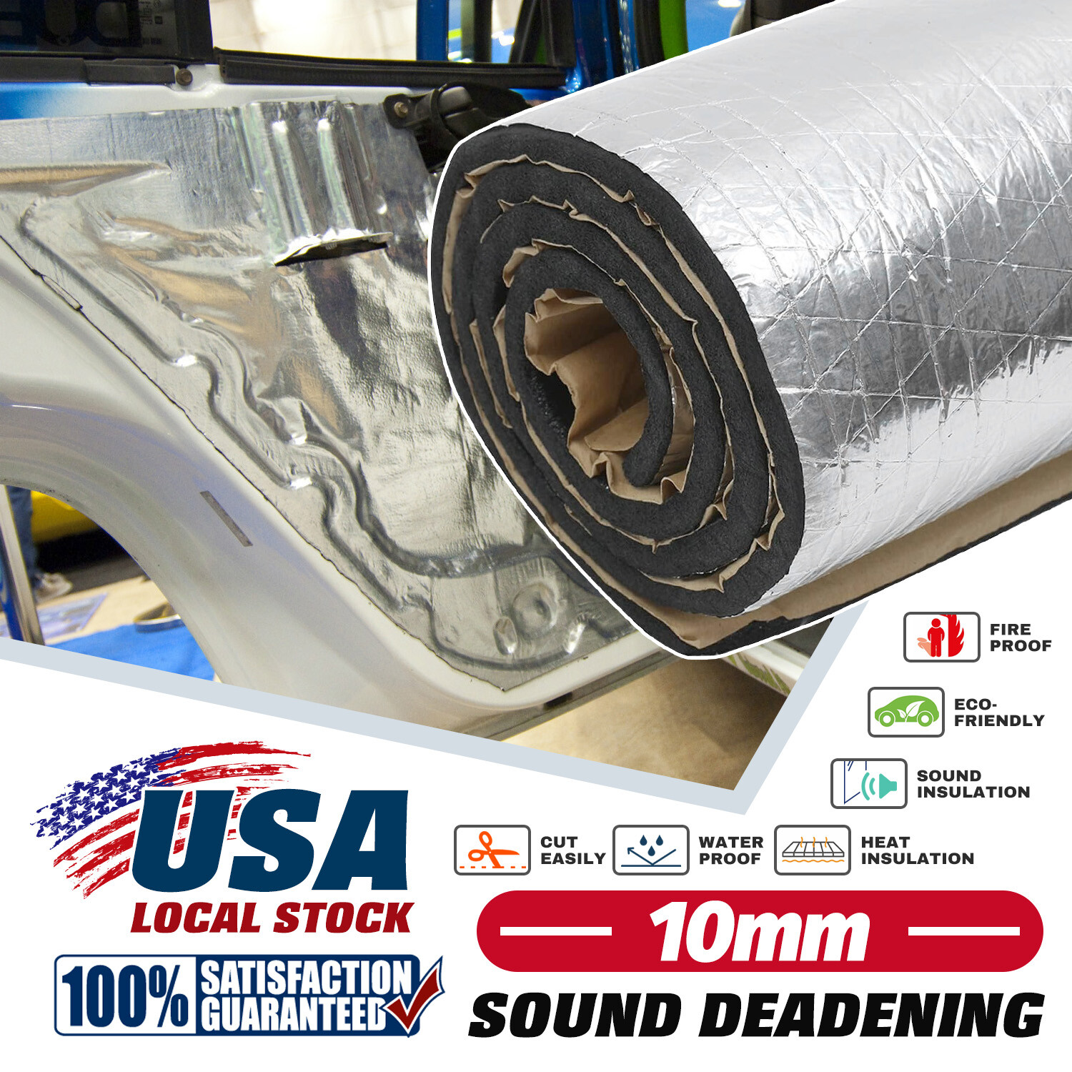Heat Shield Insulation -Car Door Sound Deadener Mat- Auto Noise Dampening 21sqft