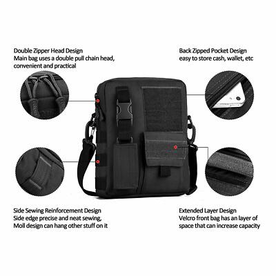 Tactical MOLLE Pouch Small Canvas Messenger Bag Small Sling Bag