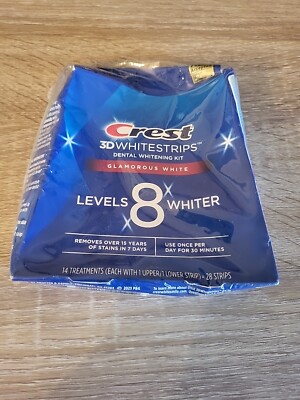 Crest 3D White Glamorous levels 8 whiter 28 strips exp: 8/2025