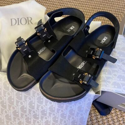 Dior × Birkenstock Sandalen Milano Modell Größe 44 Herren Schwarz Mit Box