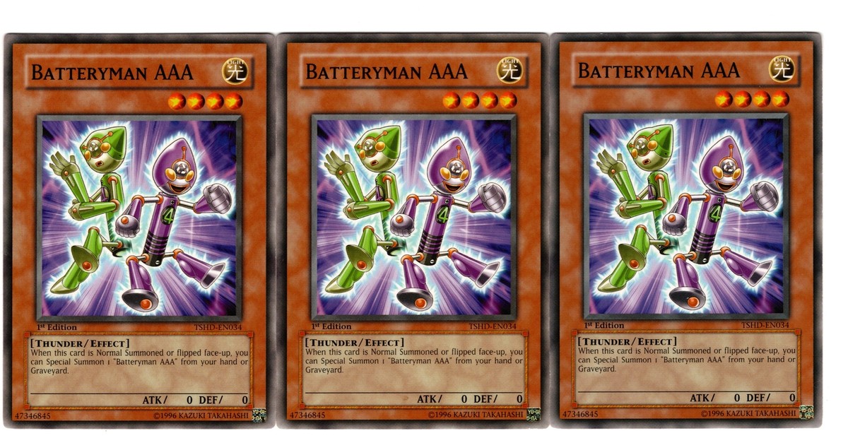 yugioh batteryman cards Yugioh- 3X Batteryman AAA - Common - 1st Edition - TSHD-EN034 - Near Mint