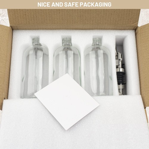 3PCS Oil Dispensers with Labels 16.23oz Kitchen Cooking Glass Bottles Contain... - Picture 7 of 9