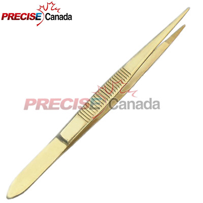 PRECISE CANADA Splinter Forceps Full Gold 4.5'' Colormed Surgical