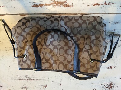 Coach (F28501) Signature Stripe Drawstring Carryall | eBay