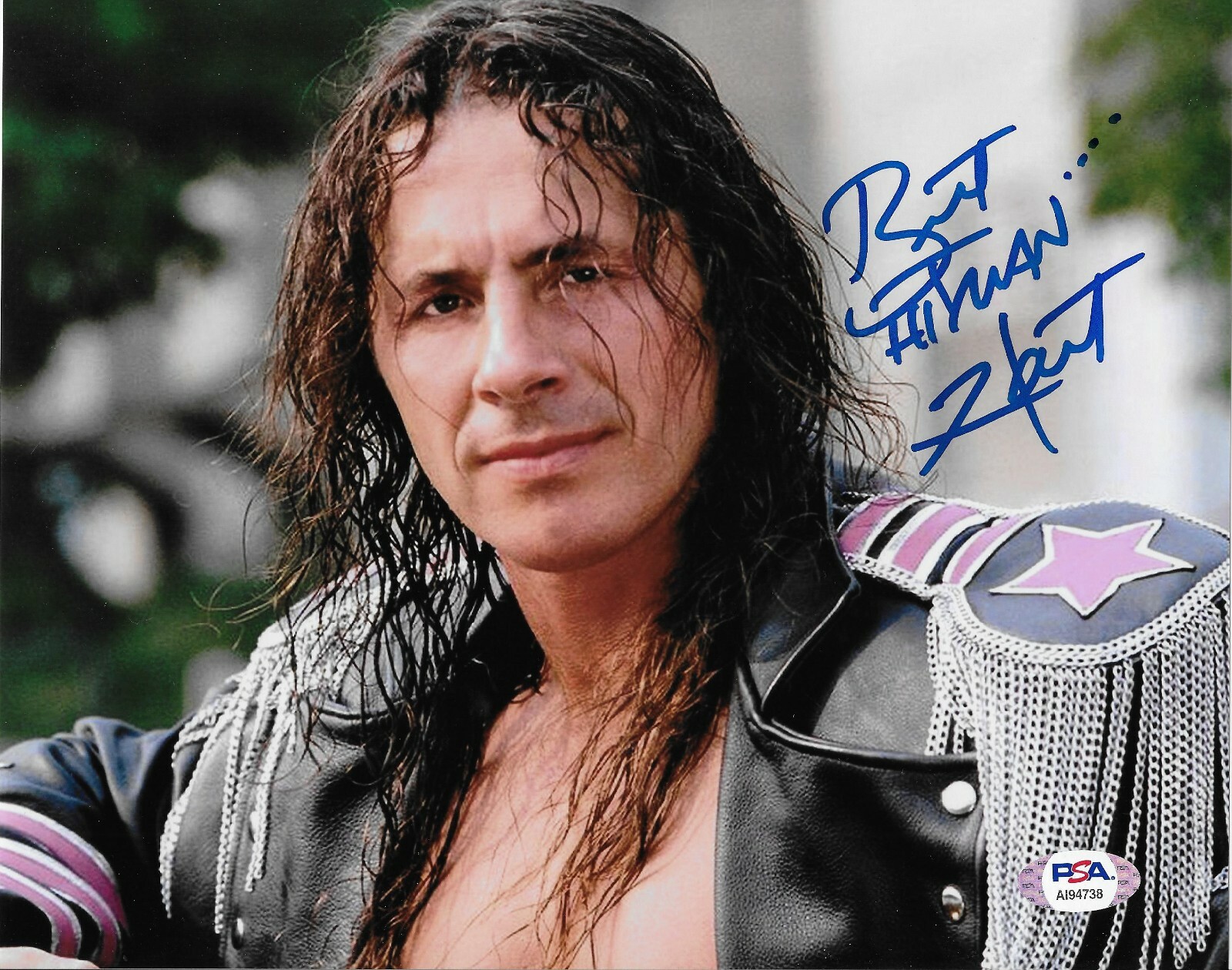 BRET HART WWE WCW HITMAN SIGNED AUTOGRAPH 8X10 PHOTO #5 w/ PSA/DNA COA