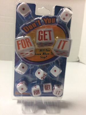 Don't You For Get It Dice Game by Pressman Toy 2264A 2009 New Sealed