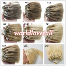 Micro Ring Beads Loop Tip Hair Extensions Brazilian Remy Human Hair Thick1g/s 9A