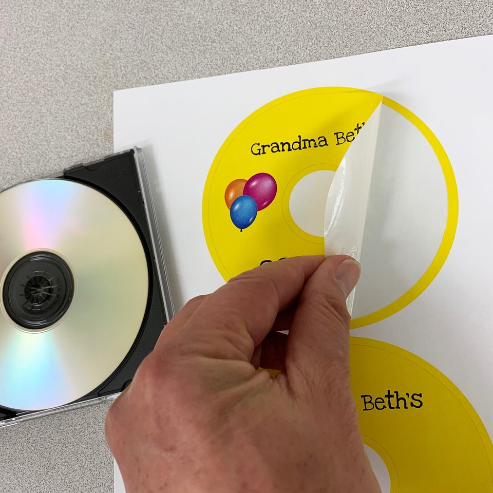 CD / DVD Labels Fits Template Size 5824 Laser Ink Jet Blank White Matte ...