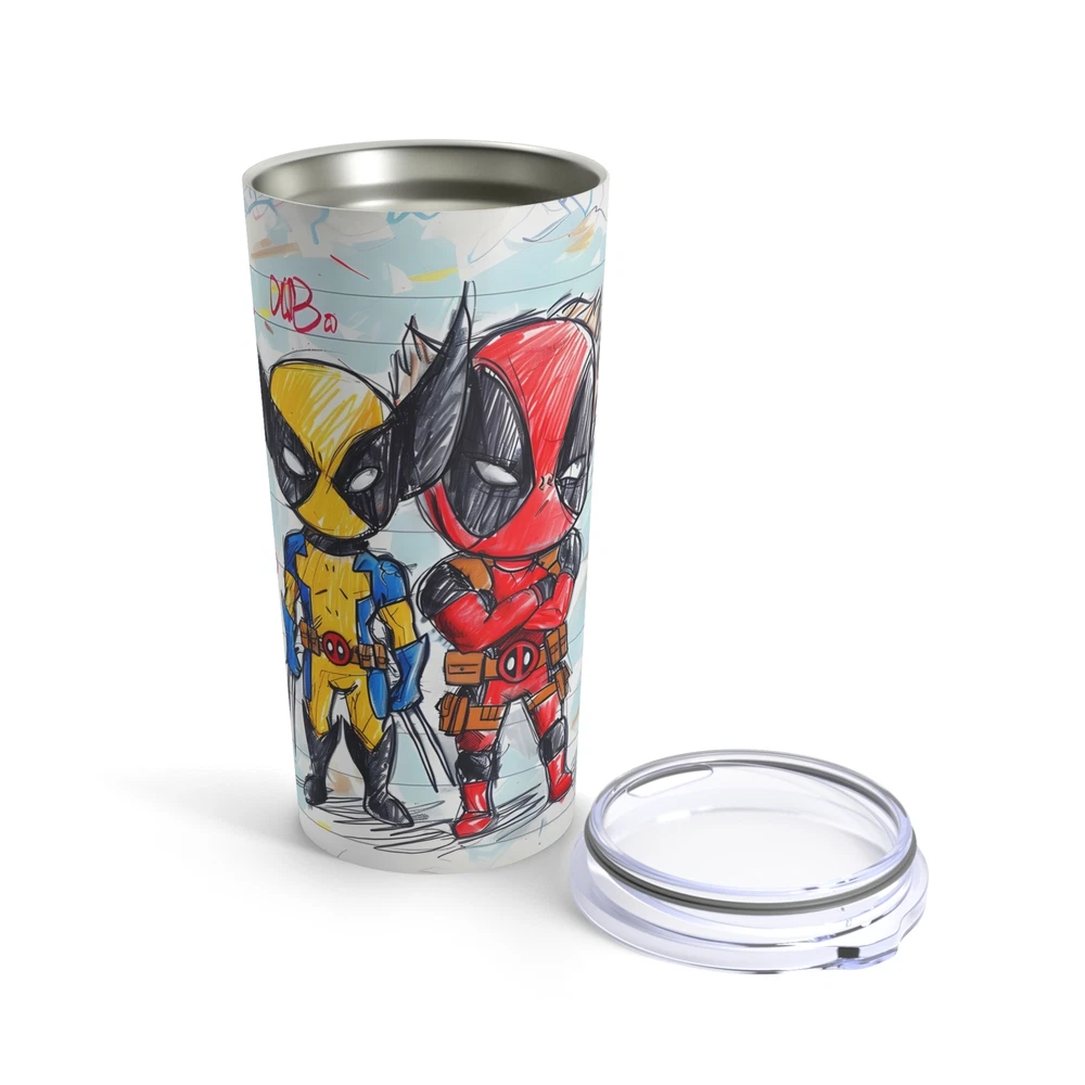 Tumbler 20oz Epic Buds Sketch. Vacuum Insulated Stainless Steel Glossy Finish