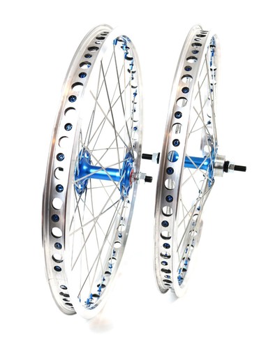 Technique BMX 20in polish/Blue Alloy BMX Wheelset Sealed Bearing lowflange 36 h - Picture 2 of 3