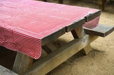 54" x 72" Heavy Duty Vinyl Checkered Tablecloth Red White Check Picnic Camping