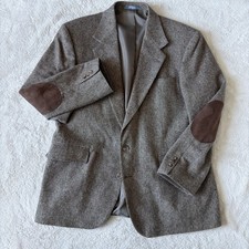 Haggar Imperial Mens Blazer 44 Gentlemen s Fit Wool Blend Elbow Patch Sportcoat
