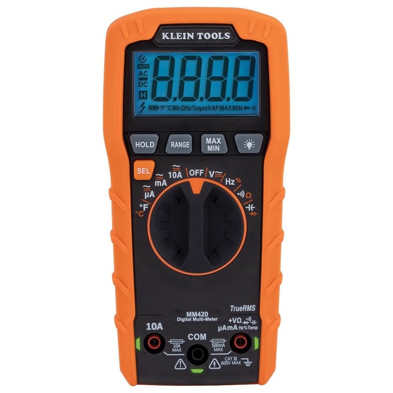Klein Tools MM420 Digital Multimeter, Auto-Ranging Auto-Ranging, Orange/Black