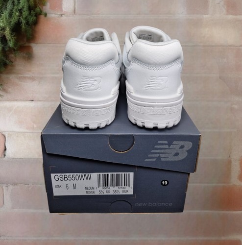 New Balance 550 Trainers Womens UK 5.5 EU 38.5 Triple White GSB550WW New✅️ - Picture 7 of 13