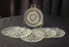 Vintage Anchor Hocking "Wexford" Clear Pressed Glass Plates Circa 1967