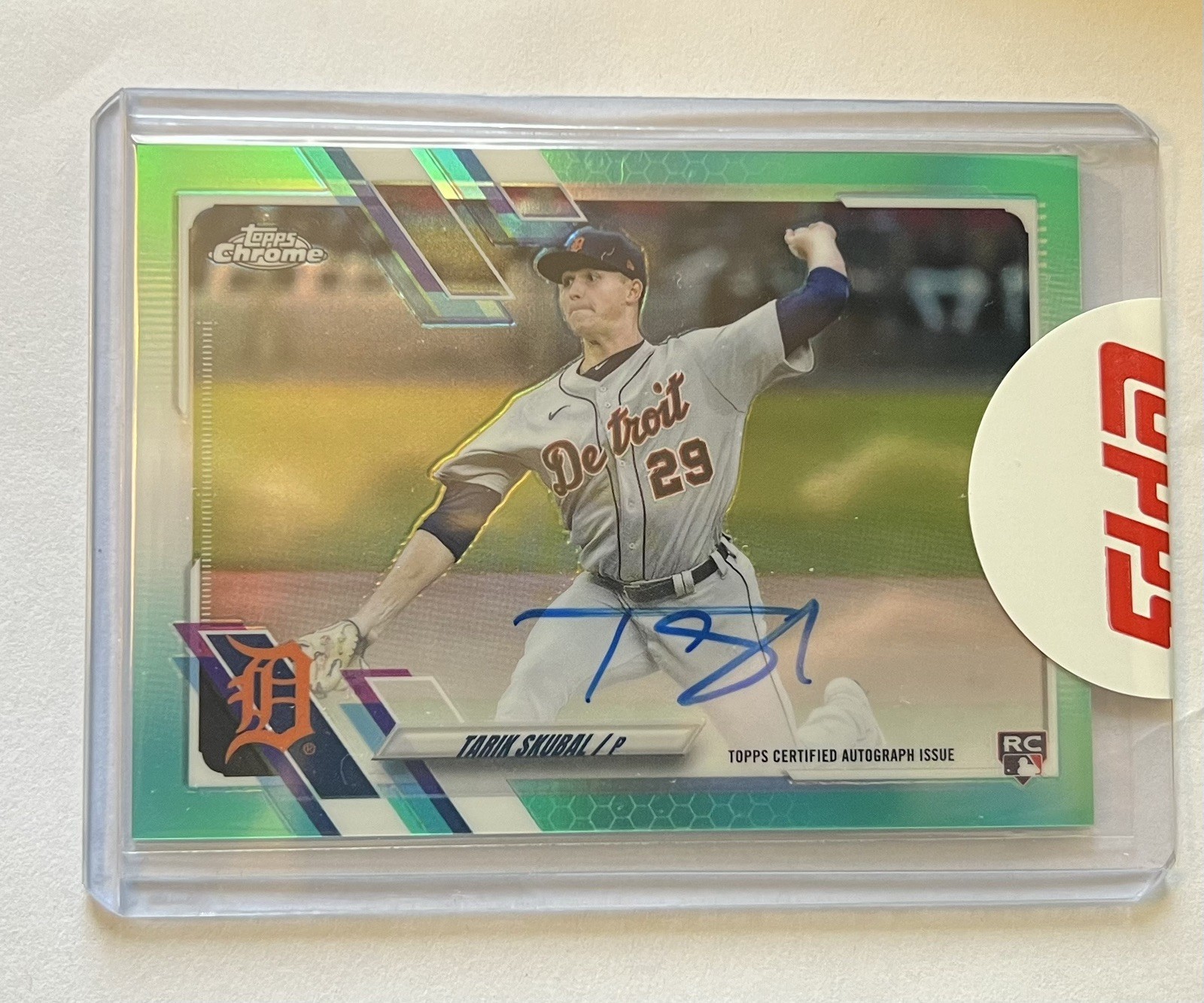 2021 Topps Chrome - Rookie Autographs Tarik Skubal #RA-TSK Aqua Refractor /199