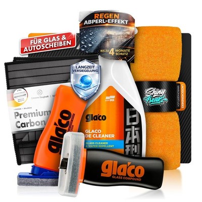 Soft99 Glaco DX + De Cleaner + Compound Roll On Set inkl. 2 Mikrofasertücher