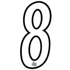 Mongoose plate number #8 decal - Black Outline - Old school bmx