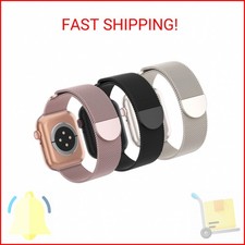 3 Pack Mesh Metal Band Compatible with Apple Watch Band 38mm 40mm 41mm 42mm 44mm
