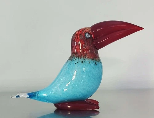 Vintage Murano Glass Toucan by Franco Moretti. Signed, Labeled, and Numbered!