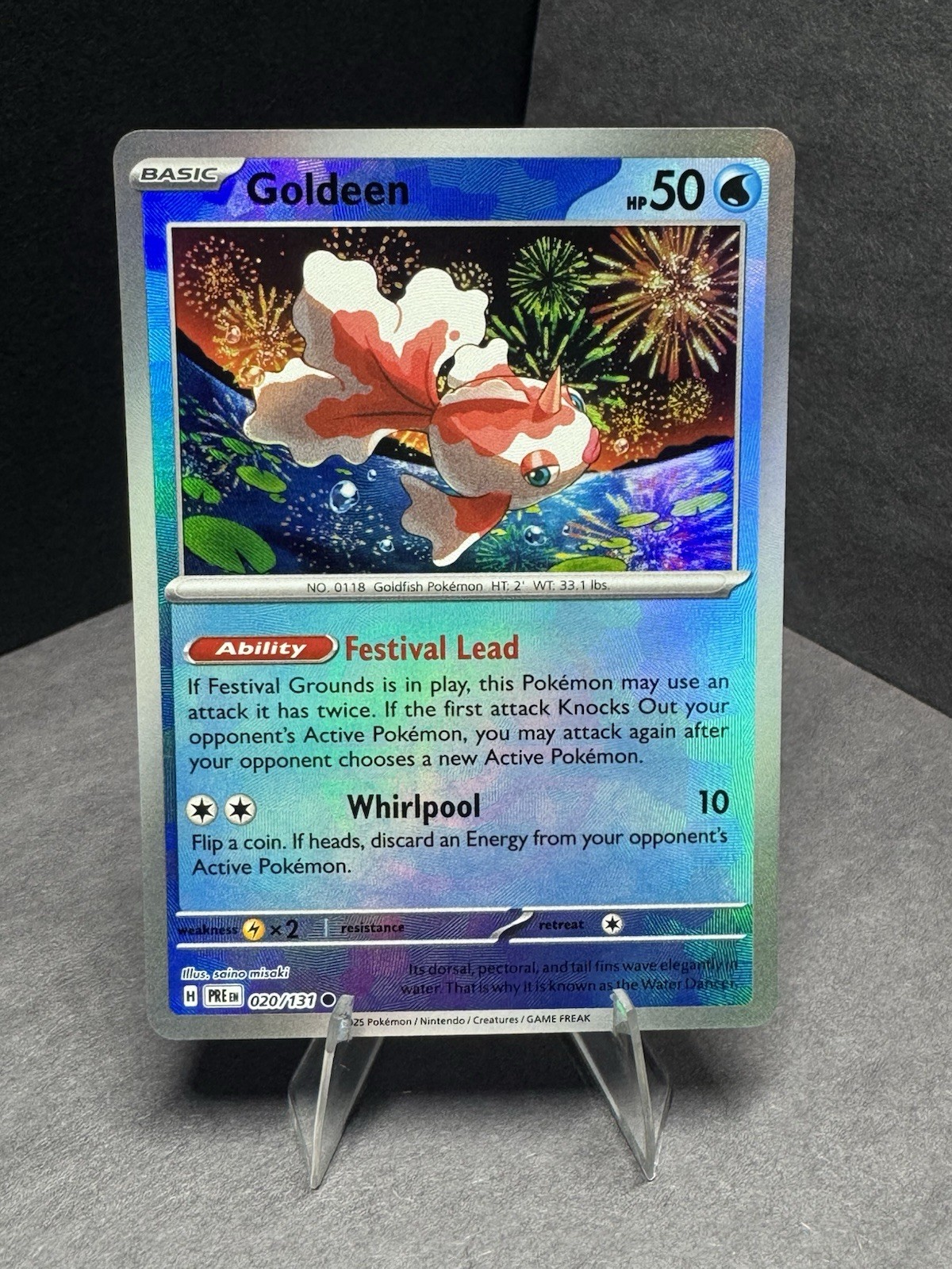 Pokémon TCG Goldeen 020/131 Master Ball Pattern Prismatic Evolutions 2025 NM