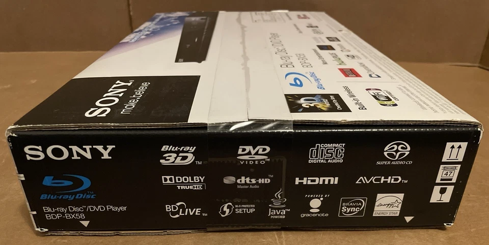 Sony BDP-BX58 Disco Blu-ray/Reproductor de DVD 3D Wi-Fi Red Transmisión - Nuevo Sellado Foto 2 de 4