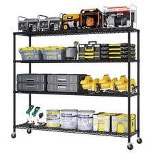 4-Tier Adjustable Wire Rack Shelving Garage Kitchen Storage 63"W x 23.6"D x 65"H