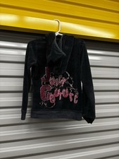 Juicy Couture Hoodie Girls 6 Black Pullover Black Full Zip Rare