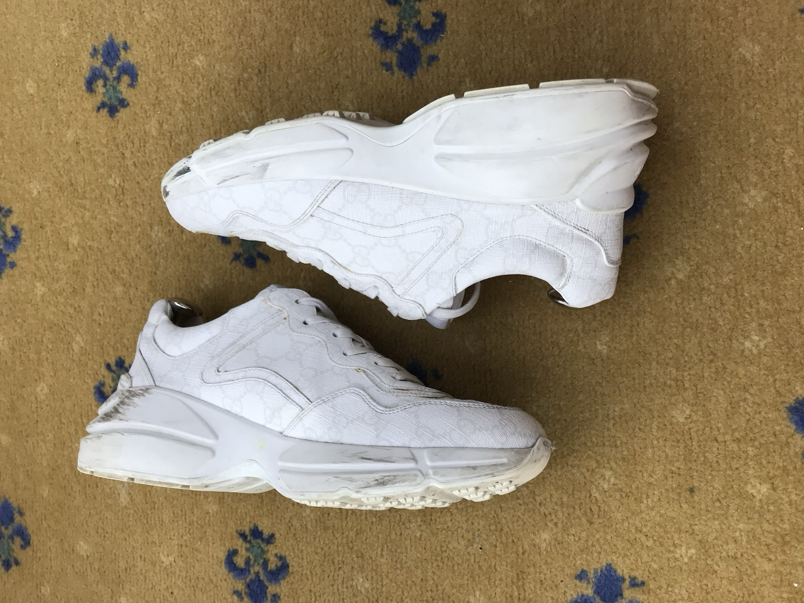 Gucci Trainers Sneaker Shoes Rhyton Monogram Canvas White Mens US 9 UK 8.5 42.5 thumbnail 10