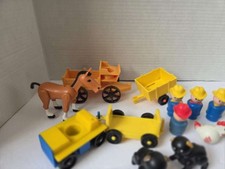 Vintage Fisher-Price Little Farm Figures And Accessories Lot Fast Shipping