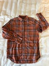 LEE ORANGE COTTON MENS BUTTON UP FLANNEL L WORKWEAR GORPCORE HIKING