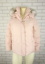 Abercrombie  Fitch Pink Puffer Faux Fur Fleece Line Jacket Parka Kids 13/14 Y2K
