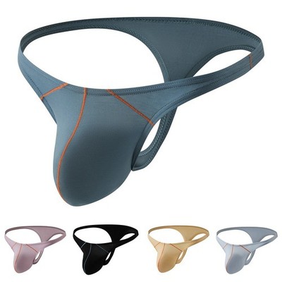 U Convex Big Pouch Herren G-String Tanga weicher Stoff einfarbig Muster Linienmuster