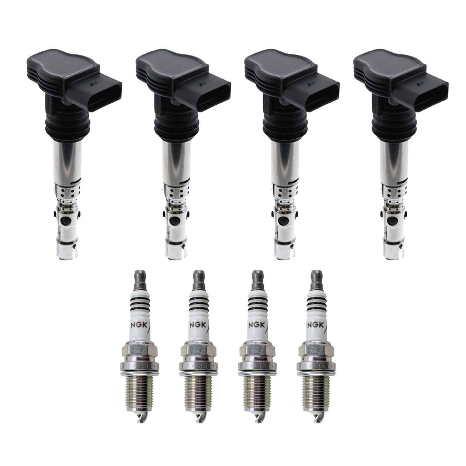 Eldor 4 Ignition Coils NGK Iridium IX Spark Plugs Kit for Audi Volkswagen 1.8L