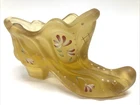 Fenton Amber Gold Slipper Shoe 95th Anniversary Hand Painted Signed