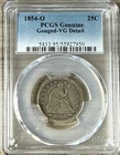 1854-O Liberty Seated Silver Quarter PCGS Genuine Gouged- VG Detail 25C