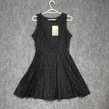 NWT Lily Rose Black Lace Fit & Flare Sleeveless Dress Party Cocktail Women's L