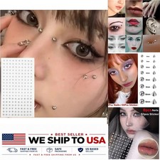 58Pcs Non Piercing Lip Nose Ring Sticker Set Selfadhesive Waterproof Fake Body