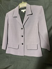 Dressbarn Blazer Vtg. Sz 12 Piping Collar And Pockets