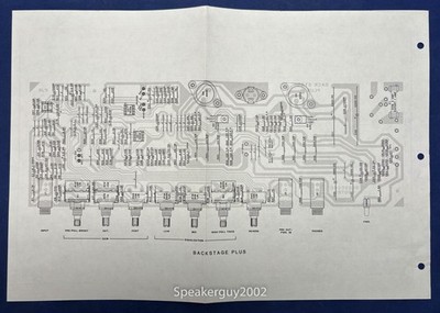Original Peavey Backstage Plus Foldout Schematic