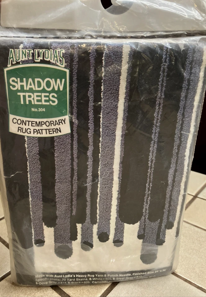 AUNT LYDIA'S SHADOW TREES PUNCH NEEDLE KIT RUG PATTERN 24x36 #304 NEW free ship - Image 4 of 4