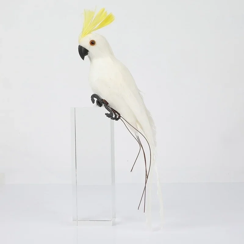 25/35Cm Handmade Simulation Parrot Creative Feather Lawn Figurine Ornament Anima