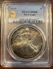 1995 $1 American Silver Eagle 1 Oz Fine PCGS MS 68 - Beautiful  Toning ⭐️🔥🔥🔥