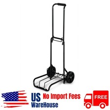 Metal Folding Luggage Cart, Black, 39" x 13",3lbs Empty, 75lb Capacity