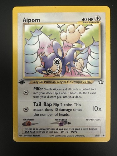 Aipom - 26/111 - Neo Genesis - 1. Edition - Pokémon Karte - NM