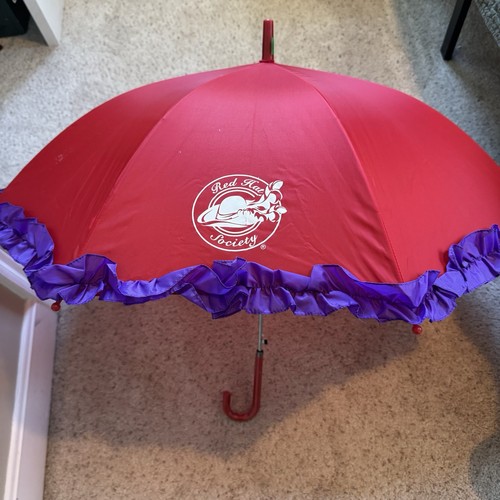 Red Hat Society Umbrella Purple Ruffle Trim